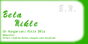 bela mikle business card